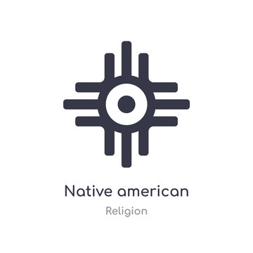native american sun icon. isolated native american sun icon vector illustration from religion collection. editable sing symbol can be use for web site and mobile app
