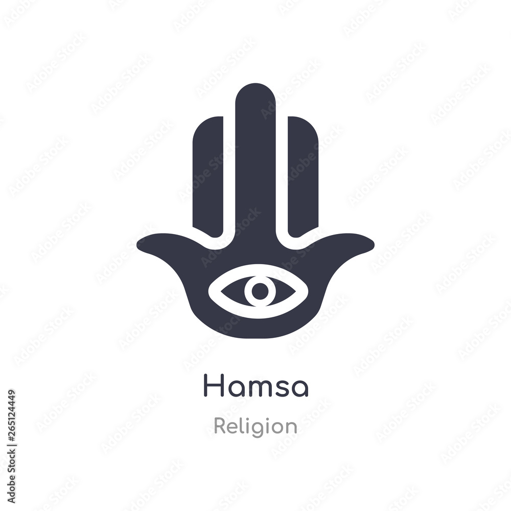 Poster hamsa icon. isolated hamsa icon vector illustration from religion collection. editable sing symbol c