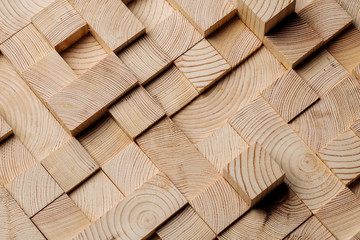 Background made of wooden cubes