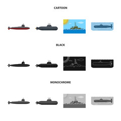 Fototapeta premium Vector illustration of war and ship sign. Collection of war and fleet vector icon for stock.