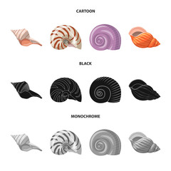 Vector illustration of animal and decoration icon. Collection of animal and ocean stock symbol for web.