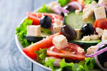 Close up of fresh greek salad