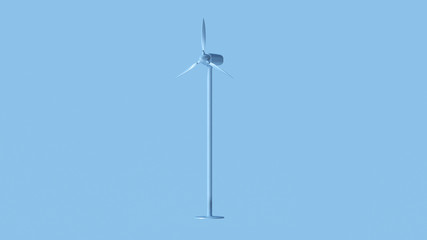 Pale Blue Wind Turbine 3d illustration 