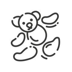 icon about sewing toys - teddy bear pieces for sewing