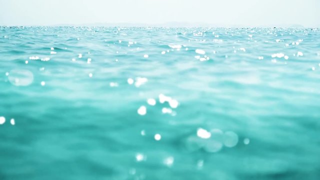 slow motion water of tropical sea, bokeh