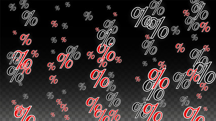 Luxury Vector Gold Percentage Sign Confetti on Transparent. Percent Sale Background. Business, Economics Print. Discount Illustration. Promotion Poster. Black Friday Banner. Special offer Template.