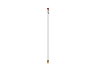 Blank white round pencil mock up template on isolated white background, 3d illustration