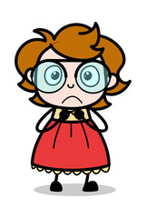 Scaring - Teenager Cartoon Intelligent Girl Vector Illustration