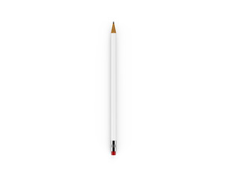 Blank white round pencil mock up template on isolated white background, 3d illustration