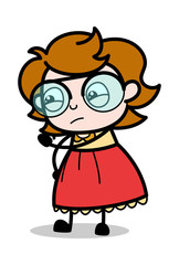 Scolding and Warning - Teenager Cartoon Intelligent Girl Vector Illustration
