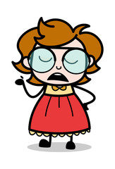 Backbiting - Teenager Cartoon Intelligent Girl Vector Illustration