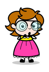 Feeling Lovely - Teenager Cartoon Intelligent Girl Vector Illustration