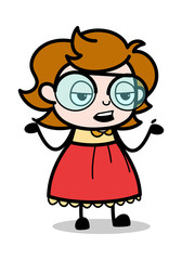 Discussion - Teenager Cartoon Intelligent Girl Vector Illustration