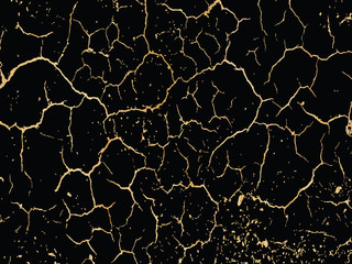 Patina scratch golden elements. Vector gold grunge texture. Trendy glamour background.
