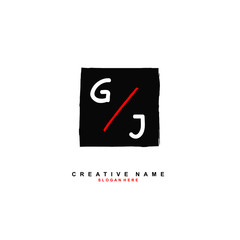 G J GJ Initial logo template vector. Letter logo concept