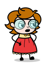 Conversation - Teenager Cartoon Intelligent Girl Vector Illustration