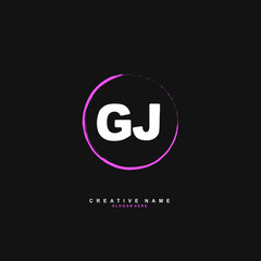 G J GJ Initial logo template vector. Letter logo concept