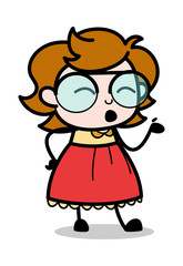 Make Laugh - Teenager Cartoon Intelligent Girl Vector Illustration