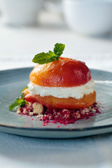 Roast peach with cream