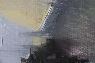 Abstract vector background for design use. Oil paint textures. Gray color painting knife stroke textures. Freehand drawing. Vector illustration.