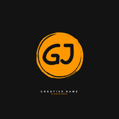 G J GJ Initial logo template vector. Letter logo concept