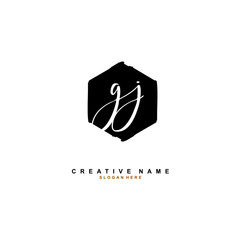 G J GJ Initial logo template vector. Letter logo concept