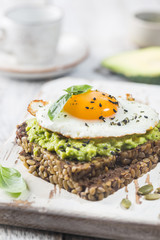 Sandwich with avocado and egg