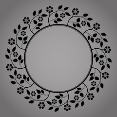 Decorative frame Elegant vector element for design in Eastern style, place for text. Floral black border. Lace illustration for invitations and greeting cards