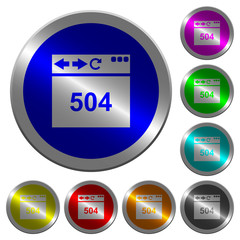 Browser 504 Gateway Timeout luminous coin-like round color buttons