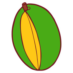 Isolated vector flat mango fruit 