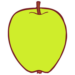 Isolated vector flat apple