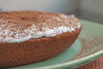 Chocolate Brownie, homemade chocolate cake. 