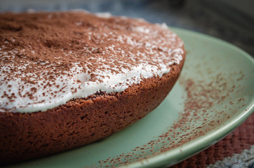 Chocolate Brownie, homemade chocolate cake. 