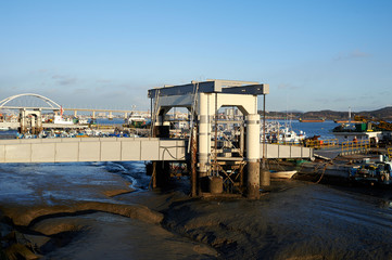The Ebb and Flow of the Tide. Gunsan Port in Korea.