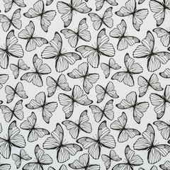 Arrière plan noir et blanc avec motif papillons © PicsArt