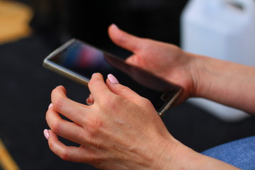 phone in women's hands