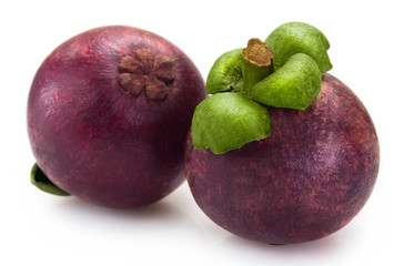 Fresh mangosteen on white background