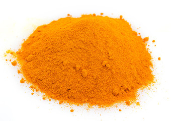 Turmeric on white background