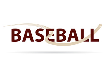 Baseball logo vector with fly ball symbol isolated on white background.
