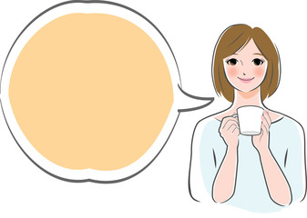 カフェでコーヒーを飲む女性