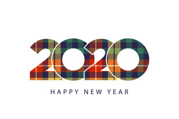 Color check plaid fabric texture 2020 happy new year