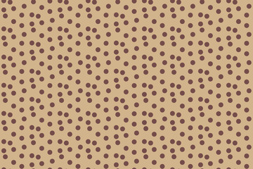Scattered polka dots beige coffee color seamless pattern