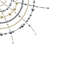 Pearls. Jewelry. Vector illustration. Beads. Thread. Decorations.