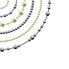 Fototapeta premium Pearls. Jewelry. Vector illustration. Beads. Thread. Decorations.
