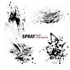 Vector collection of paint splashes on white background. Vector illustration