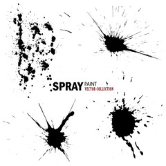 Vector collection of paint splashes on white background. Vector illustration