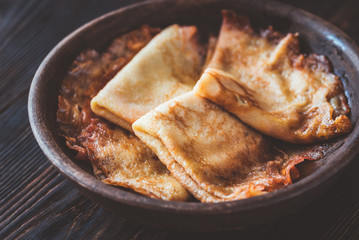 Crepes Suzette on the plate