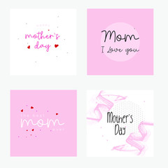 Set of Happy Mothers Day lettering greeting cards template. Hand drawn elements and letters. Suitable collection for background, banner, sticker, e-mail, website. Vector illustration - 265141689