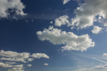 White-gray clouds on blue sky