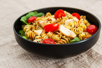 fusilli chicken roasted italian cheese with basil and parmesan sauce